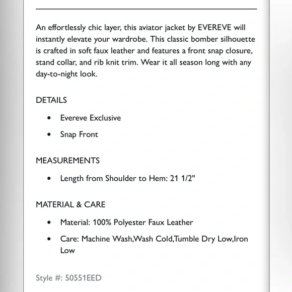 Evereve Dark Brown Bomber Jacket NWOT - Picture 8 of 16